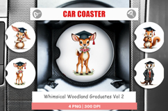 Whimsical Woodland Grad Car Coaster Product Image 1