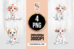Cute Nurse Puppy Dog Clipart Sublimation PNG Product Image 1