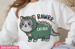 RAWRR catrex PNG, Funny Cat Sublimation PNG Product Image 2