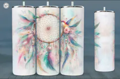 Boho Hummingbird Tumbler Sublimation, 20 oz Tumbler Wrap Product Image 5
