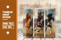Group Of Running Horse Together Tumbler Wrap Design Product Image 1