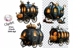 Halloween, Caravan, Ephemera, PNG, watercolor, Clipart Product Image 1