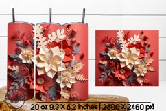 3d flower sublimation tumbler wrap, Christmas sublimation Product Image 1