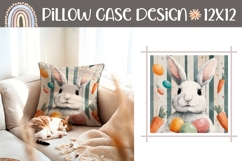 Cartoon Easter Bunny Pillowcase, Carrot Pillow Design Product Image 1
