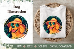 Labrador Retriever Dog Illustration, Cartoon Labrador Dog Product Image 1