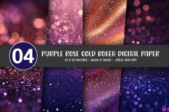Purple Rose Gold Bokeh Digital Paper Product Image 1