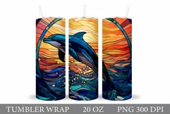 Dolphin Tumbler Sublimation. Dolphin Tumbler Wrap Design Product Image 1