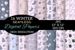 Boho Winter Digital Paper Patterns, Winter Digital Paper Product Image 1