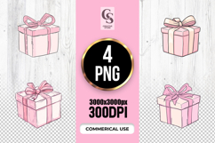 Pink Gift Box Clipart Sublimation PNG Product Image 1