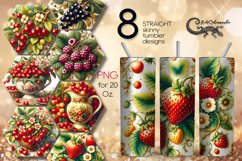 Berries | 8 Retro style Skinny tumbler Sublimation designs Product Image 1