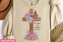Be strong and courageous PNG, Christian Bible Verses Sublima Product Image 2