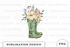 Watercolor Garden sublimation PNG Product Image 1