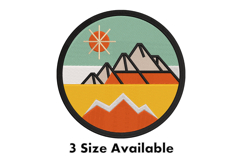 Geometric Mountain Landscape Embroidery Design Product Image 1