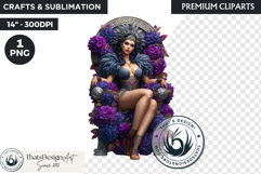 Royal Hydrangea Guardian Fantasy Warrior Floral Graphic Product Image 1