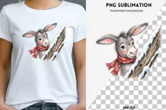 Christmas peeking character png design for T-shirts Product Image 1