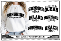 Retro Summer Varsity SVG Bundle, Beach shirt svg Product Image 1