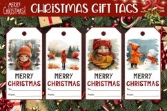 Watercolor Christmas Gift Tag, Snowman Gift Tag Printable Product Image 1