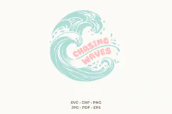 Chasing Waves SVG | Ocean PNG Product Image 1