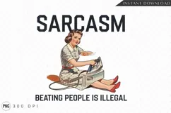 Sarcastic Retro Housewife Ironing Sublimation PNG Product Image 1
