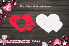 Valentine heart candy dome paper craft svg, holder ornament Product Image 2