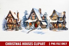 Christmas Houses Clipart Sublimation, Christmas houses PNG Product Image 1