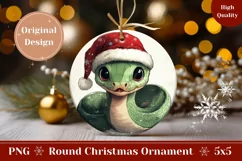 Merry Christmas Ornament, Cartoon Snake Ornament PNG Product Image 1