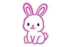 Cute Bunny Outline Embroidery Design Product Image 2
