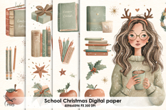 School Christmas digital paper Product Image 1