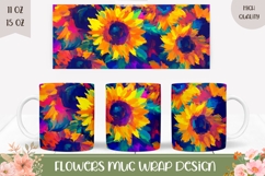 Art Sunflowers Mug Design, Sunflowers Print, Flowers PNG Product Image 1