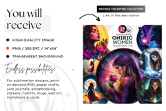 Oniric woman clipart, womens day Clipart, etheric girl PNG Product Image 2