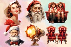 Vintage Christmas Cinema Clipart Bundle, Vintage Christmas Product Image 2