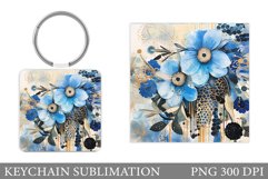 3D Flowers Keychain Design. Flowers Keychain Template Product Image 1