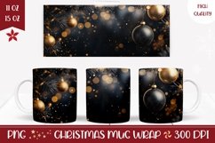 Gold Christmas Mug Sublimation, Christmas Coffee Mug Wrap Product Image 1