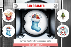 Surreal Festive Car Coaster Product Image 1