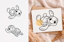 Cute Sea Turtle svg, Baby Turtle Clipart, Funny Sea Turtle Product Image 1