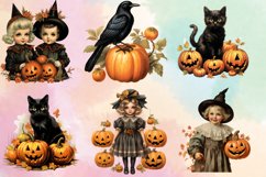 Vintage Halloween Clipart Sublimation, Vintage Halloween PNG Product Image 2