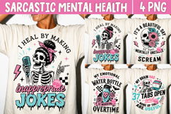 Sarcastic Mental Health Skeleton PNG, Funny Anxiety Humor Product Image 1