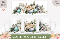 Easter Bunny Mug, Colorful Easter Eggs Mug Template Product Image 1