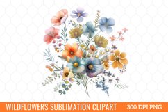 Colorful Wildflowers Sublimation Clipart Product Image 2