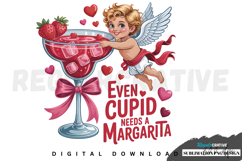 Even Cupid Need a Margarita Sublimation PNG Product Image 1