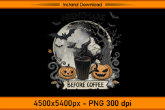 Nightmare Before Coffee Moon and Pumpkins PNG Product Image 1