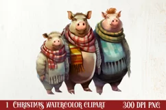 Christmas Family Animals Clipart, Christmas Clipart Product Image 1