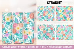 Soft Garden Seamless 20 OZ Skinny Tumbler Wrap Sublimation. Product Image 1
