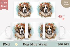 Saint Bernard Dog Mug Wrap Design, Dog Coffee Cup Design Product Image 1