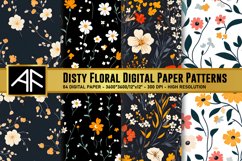 Disty Floral Digital Paper Patterns Product Image 1