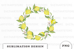Watercolor Lemons Frame png Product Image 1