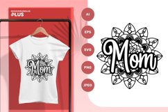 Mom Text on the Top of Intricate Mandala Flowers SVG Design Product Image 1