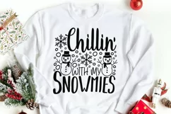 Chillin’ With My Snowmies Svg, Christmas Svg, Snowman Svg. Product Image 2