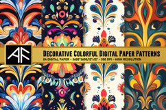 Decorative Colorful Digital Paper Patterns Product Image 1