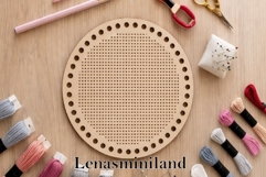 Cross stitch embroidery base round digital download 8 inch Product Image 1